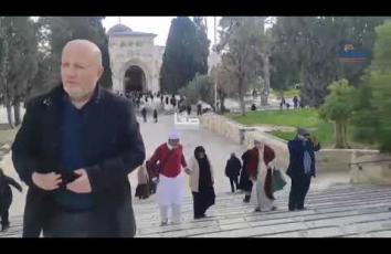 الأجواء في المسجد الأقصى المبارك في ذكرى الإسراء والمعراج