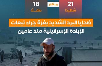 ضحايا البرد الشديد في غزة جراء تبعات الإبادة الإسرئيلية منذ عامين