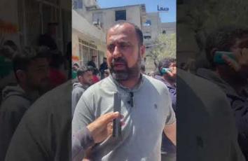 شقيق الشهيد المُسعف إبراهيم صقر الذي ارتقى جراء غارة جوية إسرائيلية استهدفته في غزة