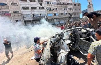 شهداء ومصابون جراء قصف إسرائيلي قرب مسجد أبو خضرة في حي الرمال غربي مدينة غزة