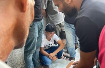 وداع شهداء القصف الإسرائيلي الذي استهدف مجموعة من المواطنين قرب دوار حيدر بحي الرمال غربي مدينة غزة