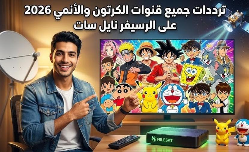 محدث تردد قنوات الأطفال والأنمي 2026 على نايل سات HD